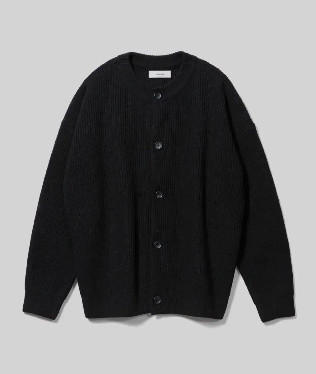 제로 Concise Round Neck Cardigan (BLACK)